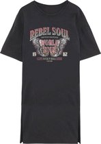 Vero Moda VMFOREVER OVERSIZED PRINT WASH DRESS Zwart Rebel Soul - Maat S