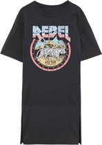 Vero Moda VMFOREVER OVERSIZED PRINT WASH DRESS Zwart Rebel - Maat XL