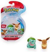 BANDAI Pokémon - Pak van 2 Bulbasaur & Eevee-figuren van 5 cm