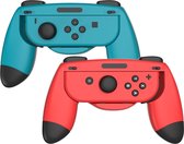 2x Charging Grips Nintendo Switch - Geschikt voor Joy Con Controllers – Hand Grip – Blauw en Rood