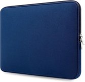 SoftTouch – laptophoes – 14,6 inch – ritssluiting – donker blauw - Notebook Tas - Soft Touch - spatwaterbestending