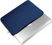 14,6 inch – laptopsleeve – soft touch – donker blauw- Ultra Licht-Notebook Tas - Dubbele Ritssluiting
