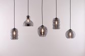 Hanglamp rookglazen 5-lichts 125cm
