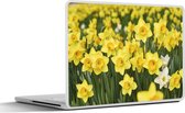Laptop sticker - 14 inch - Bloemen - Geel - Narcissen - 32x5x23x5cm - Laptopstickers - Laptop skin - Cover