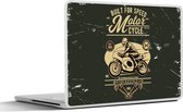 Sticker pour ordinateur portable - 17,3 pouces - Moto - Rétro - Lettres