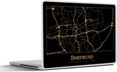 Laptop sticker - 10.1 inch - Stadskaart - Dortmund - Goud - Zwart - 25x18cm - Laptopstickers - Laptop skin - Cover