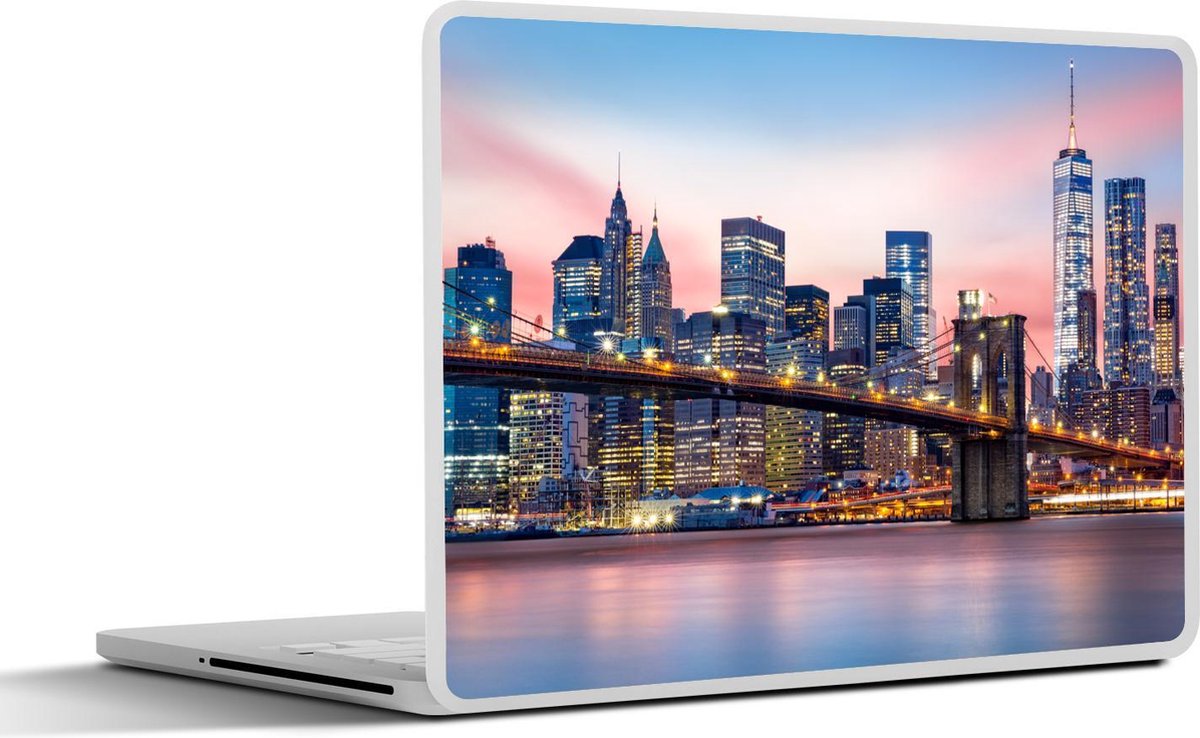 Afbeelding van product SleevesAndCases  Laptop sticker - 11.6 inch - New York - Brooklyn bridge - Verlichting