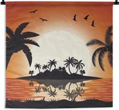 Tapisserie - Tapisserie - Soleil - Île - Mer - 90x90 cm - Tapisserie