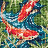 Dimensions Borduurpakket | Koi Pond | Koikarper Vis | Volwassen | DIY kit | Borduren | Cadeau | Hobby creatief