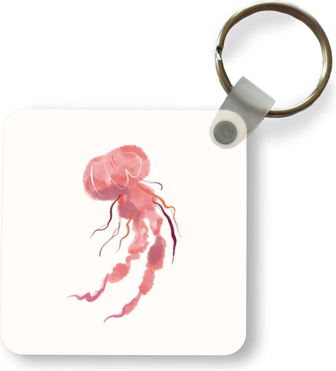 Sleutelhanger - Uitdeelcadeautjes - Kwal - Roze - Waterverf - Plastic