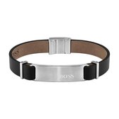Hugo Boss Heren Armband Leer - Zwart