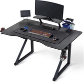WoW Shop Yaheetech Computertafel, ergonomische gamingtafel, pc-tafel, K-vormig bureau met bekerhouder, hoofdtelefoonhouder en muismat, 110 x 70 cm