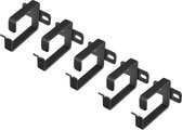 kwmobile 5x kabelhouder - Set van 5 kabelgeleiders - Kabeldoorvoer beugels - Geschikt voor 19 inch serverkast - Kabel management - Zwart