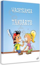 Tandarts Cartoon op canvas - Roland Hols - Wachtkamer - 90 x 60 cm - Houten frame 4 cm dik - Orthodontist - Mondhygiënist
