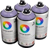 MTN Paarse waterbasis spuitverf - Dioxazine Purple Light - 4 stuks - 300ml lage druk en matte afwerking