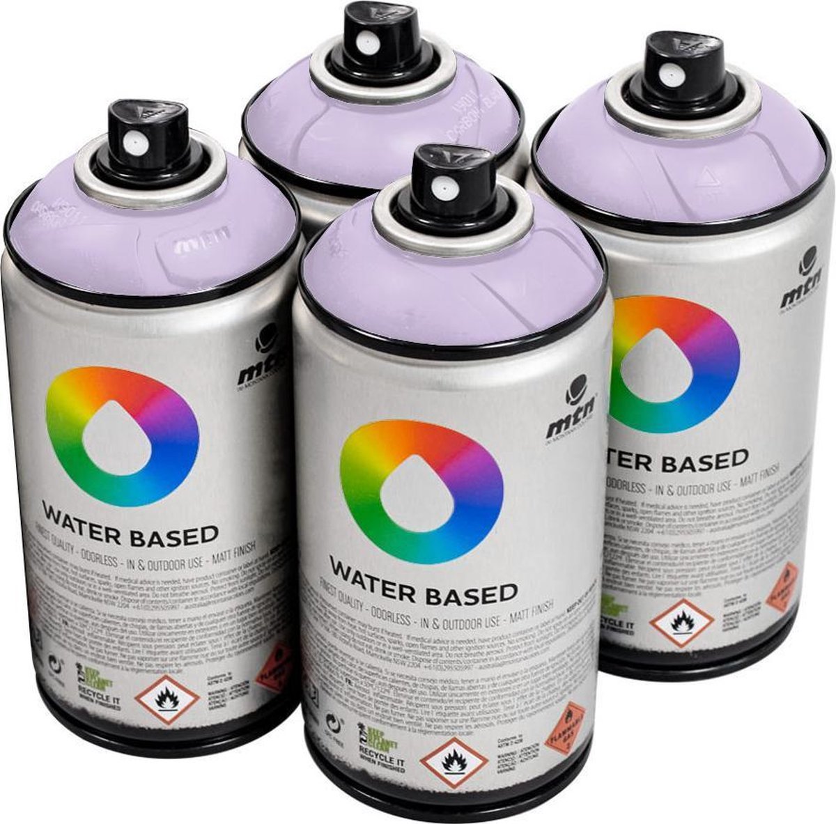 MTN Paarse waterbasis spuitverf - Dioxazine Purple Pale - 4 stuks - 300ml lage druk en matte afwerking