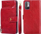 Ritstas PU + TPU Horizontale Flip Lederen Case met Houder & Kaartsleuf & Portemonnee & Lanyard Voor Xiaomi Redmi Note 10 5G (Rood)