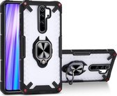 Matte TPU + PC magnetische schokbestendige hoes met ringhouder voor Xiaomi Redmi Note 8 Pro (zwart)