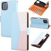 Litchi-textuur Kleuraanpassing Horizontale flip-lederen hoes met kaartsleuven & houder & portemonnee & fotolijst voor iPhone 13 Pro Max (blauw)