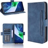 Voor Infinix Note 10 Huid Voelen Kalf Patroon Horizontale Flip Lederen Case met Houder & Kaartsleuven & Fotolijst (Blauw)