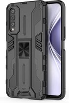 Voor Honor X20 SE Supersonic PC + TPU Schokbestendige beschermhoes met houder (zwart)