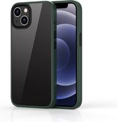 Ming Shield Hybrid Frosted transparante pc + TPU krasbestendig schokbestendig hoesje voor iPhone 13 mini (diepgroen)