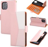 Litchi-textuur Kleuraanpassing Horizontale flip-lederen hoes met kaartsleuven & houder & portemonnee & fotolijst voor iPhone 13 mini (roze)