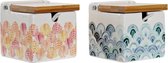 Suikerpot DKD Home Decor Bamboe Mediterrane Dolomite (2 pcs)