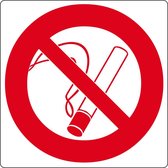 Vloerpictogram “verboden te roken” Wit & Rood 200 mm x 200 mm x 0,99 mm