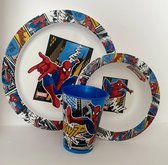 Spiderman Marvel 3 delig eetset - ontbijtset. Geschikt voor de magnetron.