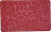MSV Badkamerkleedje/badmat tapijt - kiezel motief - vloermat - rood - 50 x 80 cm - laagpolig