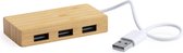 USB hub - splitter voor laptop - 3 poorten - verlengkabel - computer accessoires - bamboe - Vaderdag cadeau