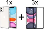iParadise iPhone 13 Mini hoesje siliconen transparant case - Full cover - 3x iPhone 13 Mini Screen Protector
