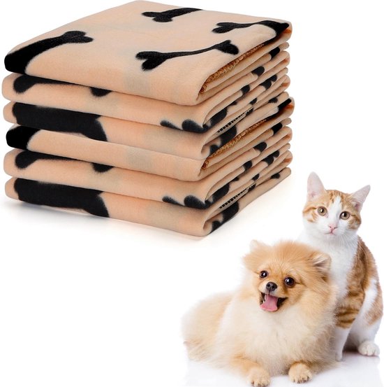 Nobleza 40KRG - Hondendeken van hoge kwaliteit - 75x75cm - Set van 6 stuks - Bruin