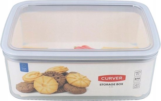 Curver Fresh Keeper 2.3L Rectangulaire - Transparent / Grijs - Plastique - Taille L - Sans BPA
