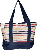 Shopper - Met rits - Gestreept - Waterafstotend - Blauw - Strandtas