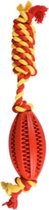 Flamingo Rubber Dental Rugby Bal Met Touw 11Cm - Rood