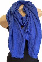 Dames sjaal effen kleur blauw