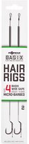Korda Basix Hair Rigs Wide Gape - Onderlijn - 25lb - Haakmaat 4 - Groen