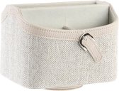 Houder voor afstandsbedieningen DKD Home Decor Draaiend Beige Linnen Traditioneel (18.5 x 16 x 14 cm)