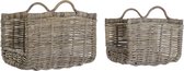 Houtblok standaard DKD Home Decor Rotan Cottage (2 pcs)