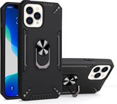 PC + TPU-beschermhoes met 360 graden draaibare ringhouder voor iPhone 13 Pro Max (zwart)