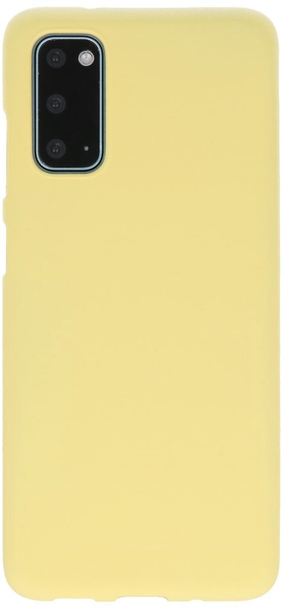 Hoesje Geschikt voor de Samsung Galaxy S20 - Backcover Color Telefoonhoesje - Geel