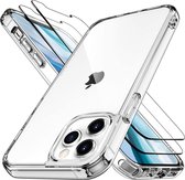 MP Case Shock Proof iPhone 12 (Pro) TPU Transparent Anti-Shock + 2x Screenprotector Tempered Glass