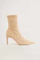 NA-KD Soft Pointy Stiletto Vrouwen Laarzen - Beige - Maat 38