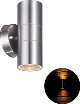 Proventa AllWeather RVS Spots wandlamp voor buiten - Outdoor - Dubbel Zilver