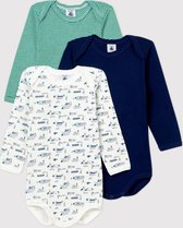 Petit Bateau 3 Pack Baby Jongens Rompertje - Maat 80