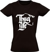 Thug Life Dames t-shirt | joint | ganster | west side | tupac | rap | Zwart