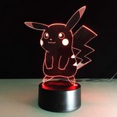 AlphaStore Pokemon knuffel Pikachu 3D Led - 7 Kleuren - Leuker Cadeau dan Pluche/knuffel - 20 cm - Pokemon Nachtlampje - Speelgoed voor kinderen - Nachtlampje voor kinderen