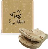 Houten Tandendoosje - My First Teeth | Nijlpaard | Ecologisch & Duurzaam -  Voor melktanden - Melktandendoosje - Eerste tandjes - Kraamcadeau - Cadeautje baby